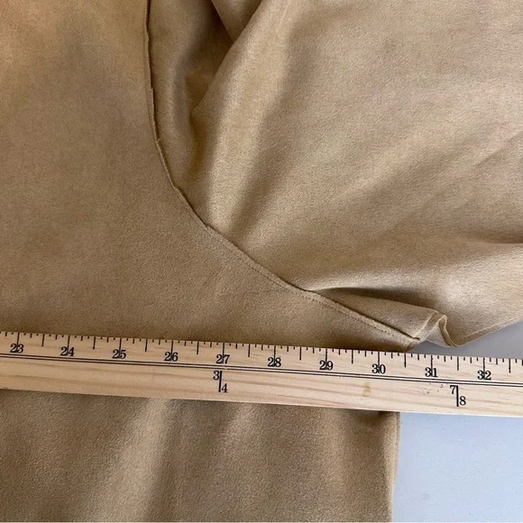 LuLaRoe Luxe Liliane Moleskin Vegan Suede Coat 3XL Tan Belted Super Soft NWT - Picture 11 of 14